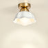 Modern Minimalist Copper Ceramic Flower 1-Light Semi-Flush Mount Ceiling Light For Hallway