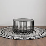 Contemporary Simplicity Iron Round Cage Design Coffee Table For Living Room