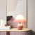 Modern Minimalist Round Pleated Ceramic PVC 1-Light Table Lamp For Bedroom