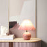 Modern Minimalist Round Pleated Ceramic PVC 1-Light Table Lamp For Bedroom