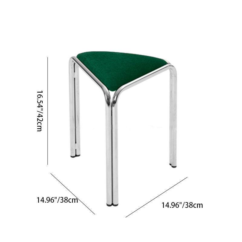 Modern Minimalist Triangle Fabric Stainless Steel Vanity Stool Backless Armless For Bedroom