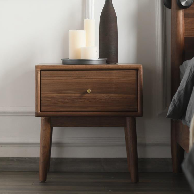 Traditional French Rectangular Wood End Table 1-Drawer For Living Room