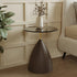 Modern Minimalist Round Cone Base Glass Carbon Steel End Table For Living Room