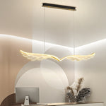 Contemporary Creative Wings Aluminum Acrylic LED Island Light Chandelier For Dining Room