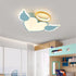 Contemporary Creative Kids Love Wings Iron Aluminum Acrylic Silicone LED Flush Mount Ceiling Light For Bedroom