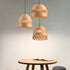 Traditional Chinese Round Dome Bamboo Weaving Hollow 1-Light Pendant Light For Living Room