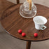 Traditional Vintage Round Walnut Wood End Table For Living Room