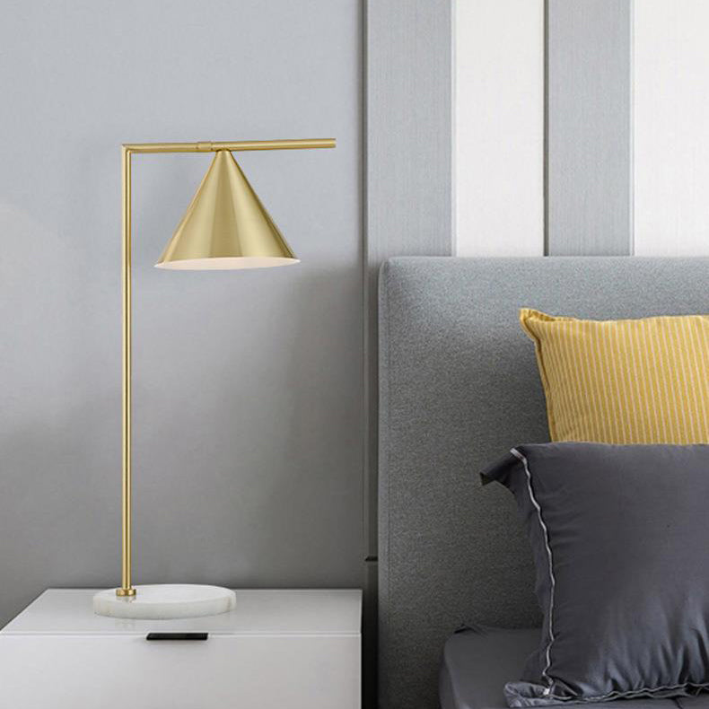 Modern Minimalist Long Cone Hardware 1-Light Table Lamp For Bedroom