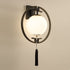 Traditional Chinese Iron Glass Round Ball 1-Light Wall Sconce Lamp For Hallway