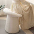 Contemporary Scandinavian Lambswool Round Vanity Stool For Bedroom