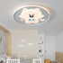 Contemporary Creative Kids Round Bear Iron Acrylic LED Flush Mount Ceiling Light For Bedroom