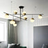 Modern Mid-Century Iron Linear Glass Bubble Shade 3/9-Light Island Light Chandelier For Dining Room