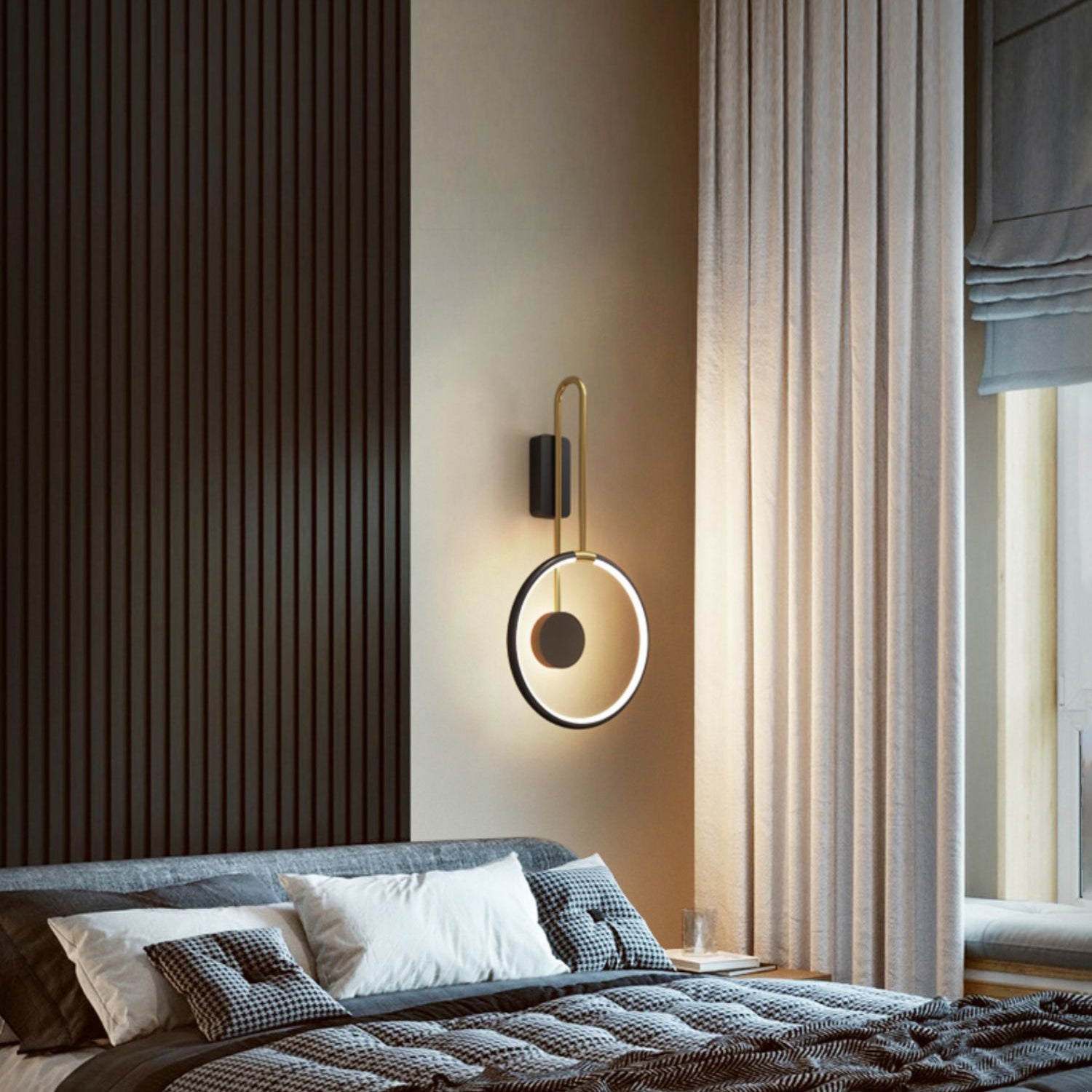 Modern Simplicity Aluminum Circle Ring Silicone Strip LED Wall Sconce Lamp For Living Room