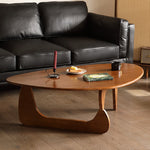 Traditional Vintage Triangle Round Edge Solid Wood Coffee Table For Living Room