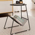 Contemporary Scandinavian Round Tabletop Iron Coffee Table 1-Shelf For Living Room