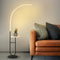 Contemporary Simplicity Arc Aluminum Strip With Marble Iron Pallet LED Standing Floor Lamp For Living Room