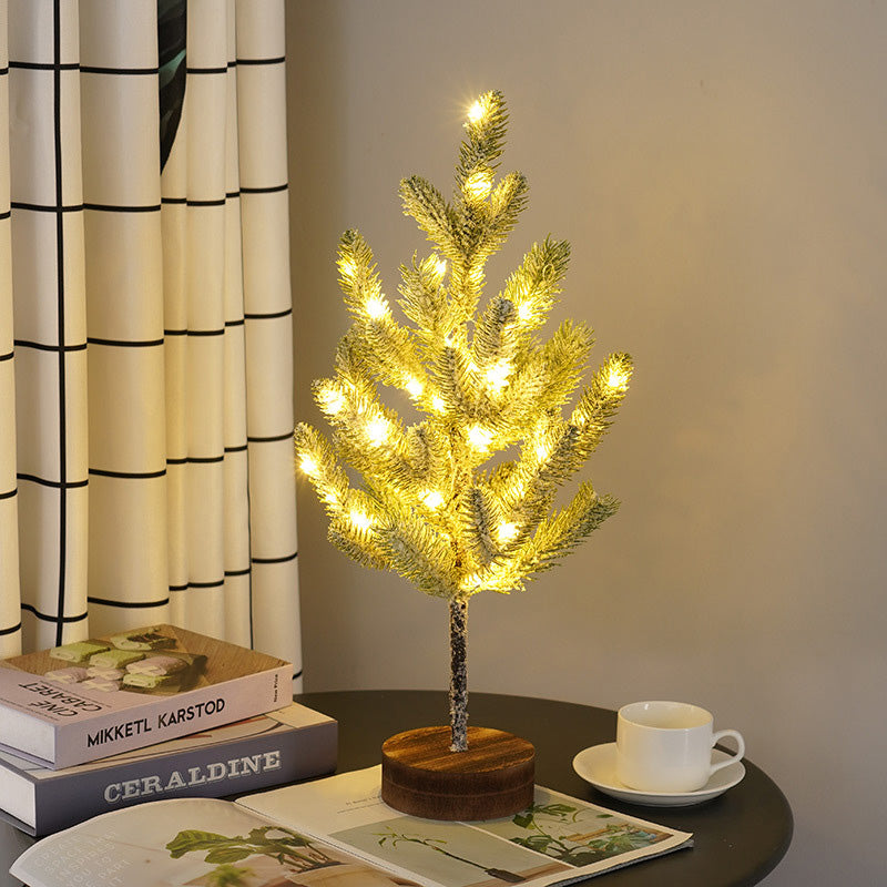 Modern Art Deco Pine Needle Tree PVC LED Table Lamp For Bedroom