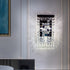 Modern Minimalist Rectangular Small Square Stainless Steel Crystal 3-Light Wall Sconce Lamp For Living Room