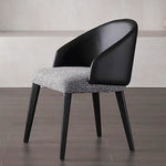 Modern Luxury Ring Back Leather Cotton Linen Ash Wood Dining Chair Backrest For Dining Room