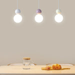 Modern Minimalist Round Ball Hardware Plastic 1-Light Pendant Light For Bedroom