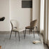 Modern Luxury Square Fiber Leather Metal Dining Chair Backrest Armless For Dining Room