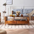 Traditional Japanese Weaving Rectangular Ash Wood Glass Coffee Table 4-Drawer For Living Room