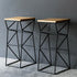 Contemporary Industrial Iron Wood Geometric Frame Square Bar Stool Footrest For Dining Room