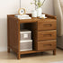 Modern Minimalist Rectangular Desktop Bamboo Nightstand 1/2-Drawer For Bedroom