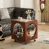 Contemporary Nordic Square Wood End Table 2-Tier For Living Room