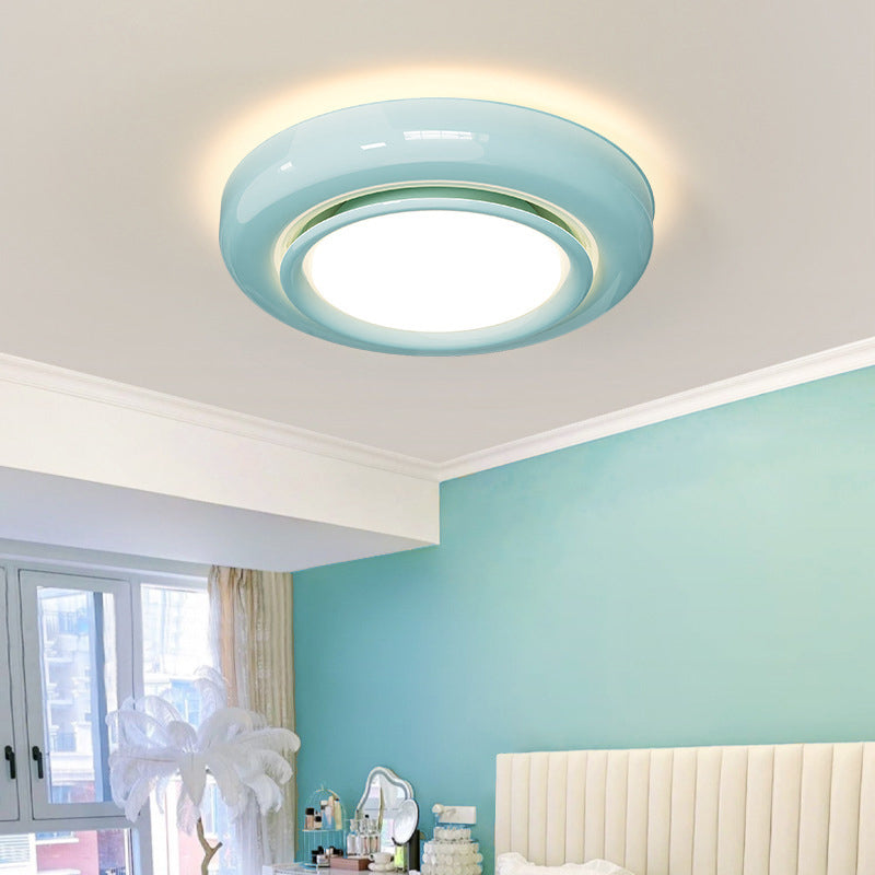 Modern Minimalist Round Iron Acrylic LED Flush Mount Ceiling Light For Bedroom