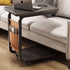 Modern Minimalist Square Tabletop Density Board Metal Side Table 1-Storage For Living Room