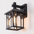 Traditional European Waterproof Aluminum Glass Cubic 1-Light Wall Sconce Lamp For Garden