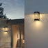 Modern Luxury Waterproof Solar Stainless Steel Glass Cylinder LED Wall Sconce Lamp For Outdoor Patio