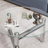 Modern Minimalist Round Cylinder Base Glass Stainless Steel Coffee Table For Living Room