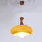 Traditional Vintage Wood Glass Round 1-Light Pendant Light For Dining Room