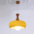 Traditional Vintage Wood Glass Round 1-Light Pendant Light For Dining Room