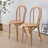 Contemporary Retro Rattan Beech Wood Metal Round Arched Dining Chair Backrest For Dining Room