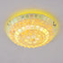 Contemporary Creative Round Irregular Shell Stained Glass 2/3/4 Light Flush Mount Ceiling Light For Living Room