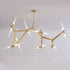 Modern Minimalist Dendritic Alloy Iron Acrylic 10/16 Light Chandelier For Living Room