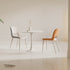 Modern Minimalist Square Surface Cat Scratch Leather Carbon Steel Dining Chair Backrest For Dining Room