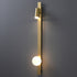 Modern Minimalist Strip Round Ball Brass Glass LED Wall Sconce Lamp For Bedroom