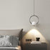 Contemporary Nordic Aluminum Circle Ring Liftable LED Pendant Light For Bedroom