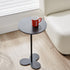 Modern Minimalist Round Tabletop Iron Marble Solid Wood Side Table 1-Leg For Living Room