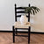Contemporary Retro Square Braided Rope Solid Wood Dining Chair Ladder-back Footrest For Dining Room