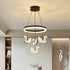 Contemporary Luxury Circle Ring Shade ABS Swan Decor LED Chandelier For Living Room