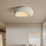 Traditional Japanese Foam Rock Hollowed 1-light Flush Mount Ceiling Light For Dining Room