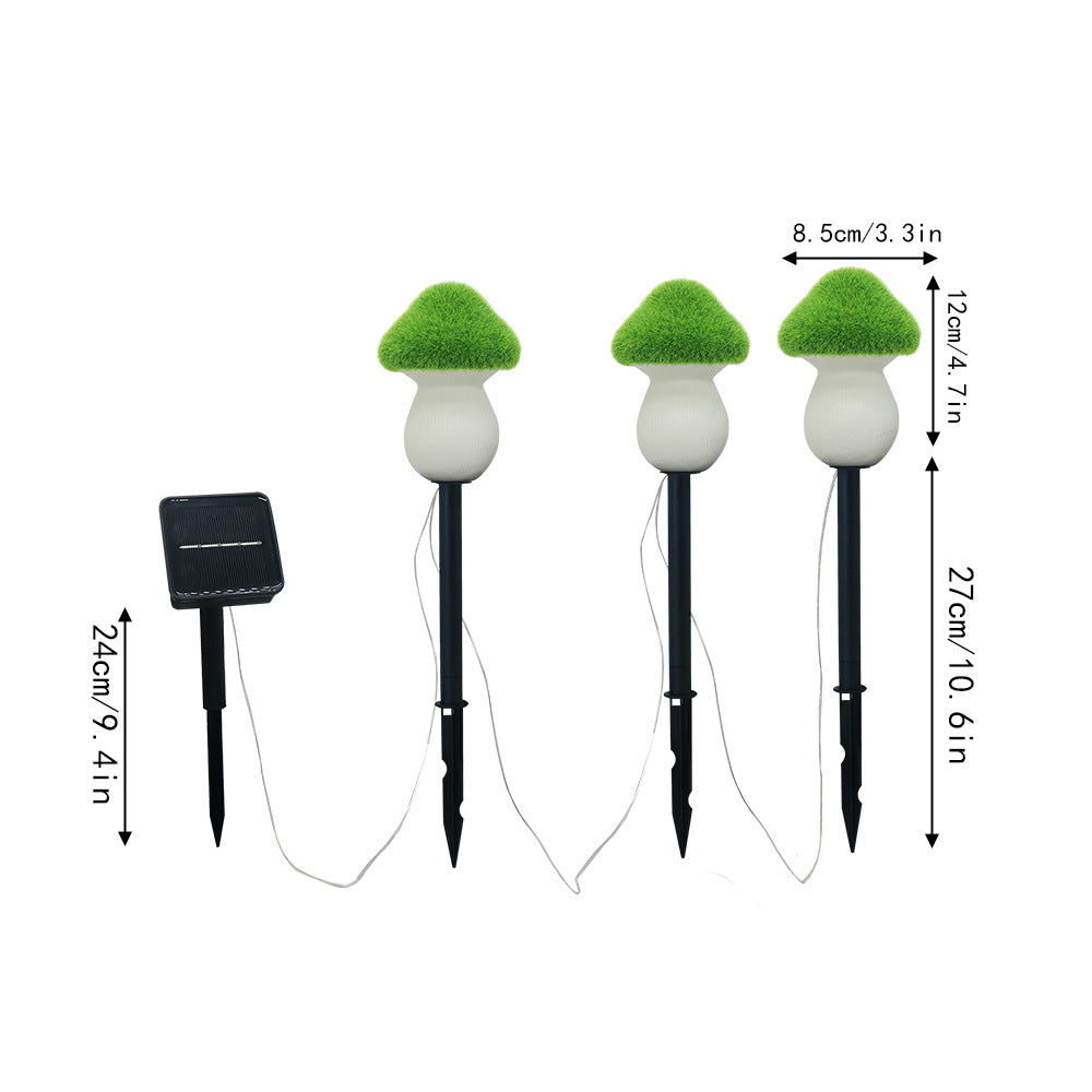 Contemporary Creative Waterproof Solar Mushroom Lawn Resin Ground Plug LED Outdoor Landscape Light For Garden