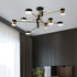 Contemporary Scandinavian Iron Acrylic Round LED Semi-Flush Mount Ceiling Light For Living Room