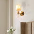 Traditional Vintage Fabric Shade Copper 1-Light Wall Sconce Lamp For Bedroom