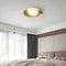 Modern Minimalist Round Copper Glass LED Flush Mount Ceiling Light For Living Room